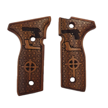 Zib Grips Silah Kabzası - Beretta Stoeger 8000F, 8000FL, 8040F, 8045FT, Cougar 8000 ile Uyumlu - Meşe Renk - BRTCGRMS005