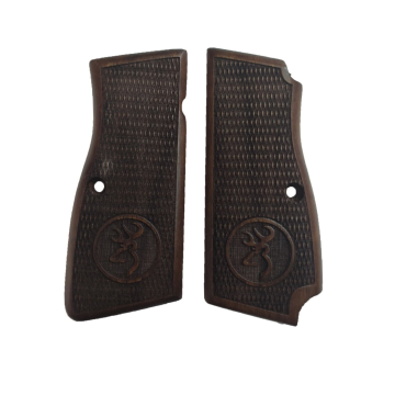Zib Grips Silah Kabzası - Zig 14, Browning HP, High Power 14, Dik Kasa, Browning Halkalı (Halka için kesim yaptırmak için mesaj atın), Halkasız ile Uyumlu - Koyu Kahverengi Renk - BRWHPCV027