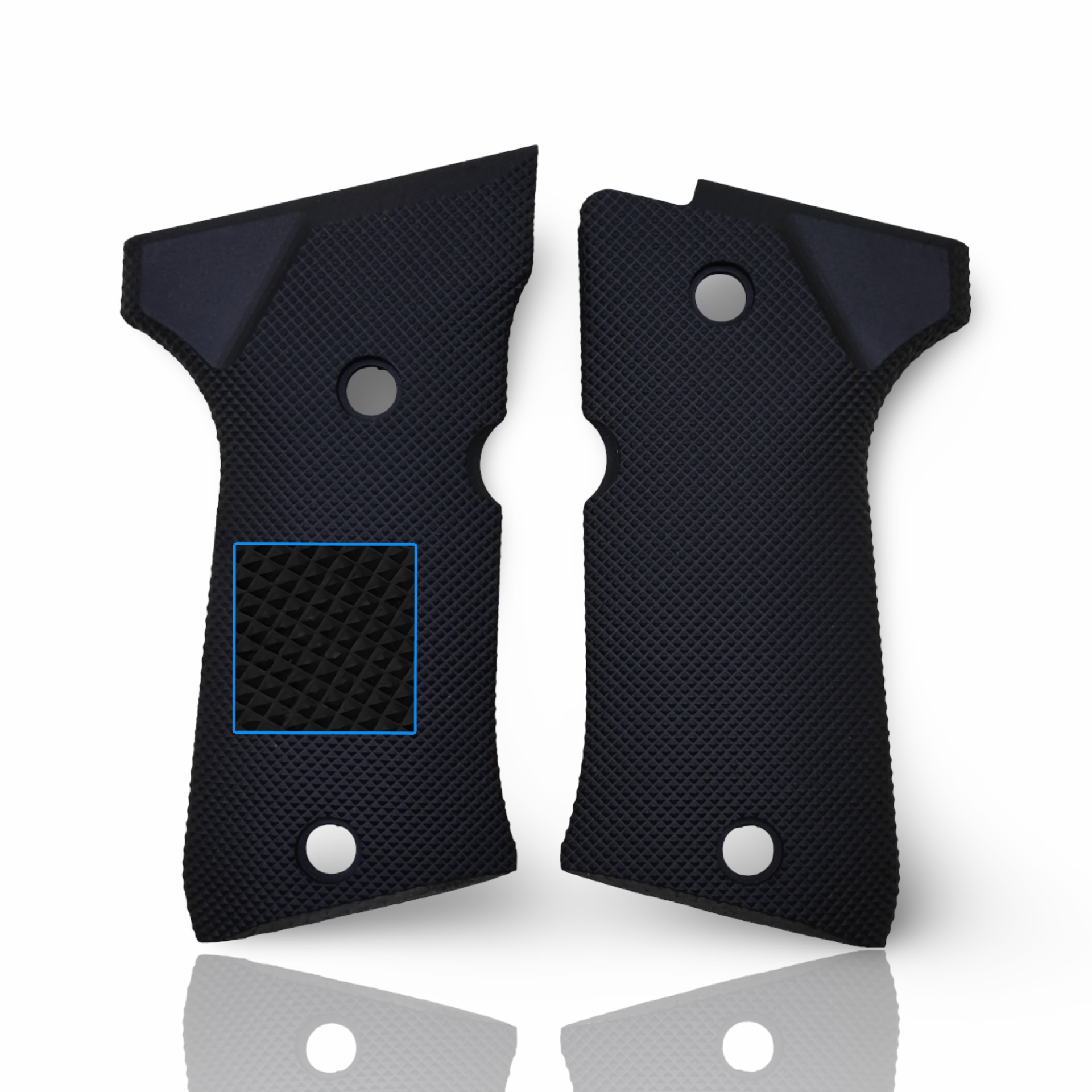 Zib Grips Silah Kabzası - Beretta 92 Kompakt ile Uyumlu - Siyah Renk - Polimer Malzemesinden Yapılma - POBRT92CMPSY001