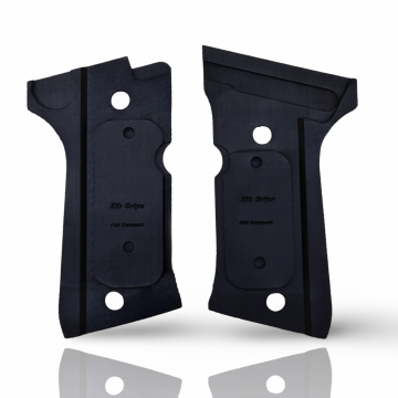Zib Grips Silah Kabzası - Beretta 92 Kompakt ile Uyumlu - Siyah Renk - Polimer Malzemesinden Yapılma - POBRT92CMPSY001