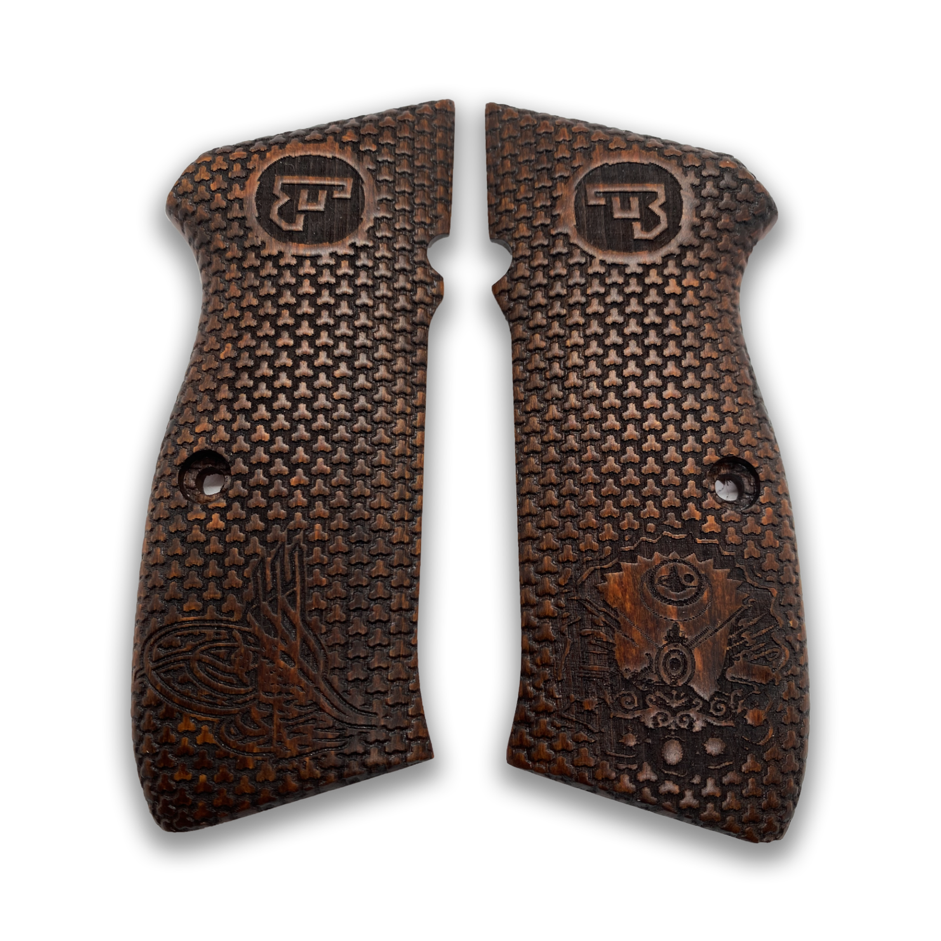 Zib Grips Silah Kabzası - CZ 75, Canik 55, S120, L120 ile Uyumlu - Koyu Kahverengi Renk - CZ75CV028