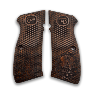 Zib Grips Silah Kabzası - CZ 75, Canik 55, S120, L120 ile Uyumlu - Koyu Kahverengi Renk - CZ75CV028