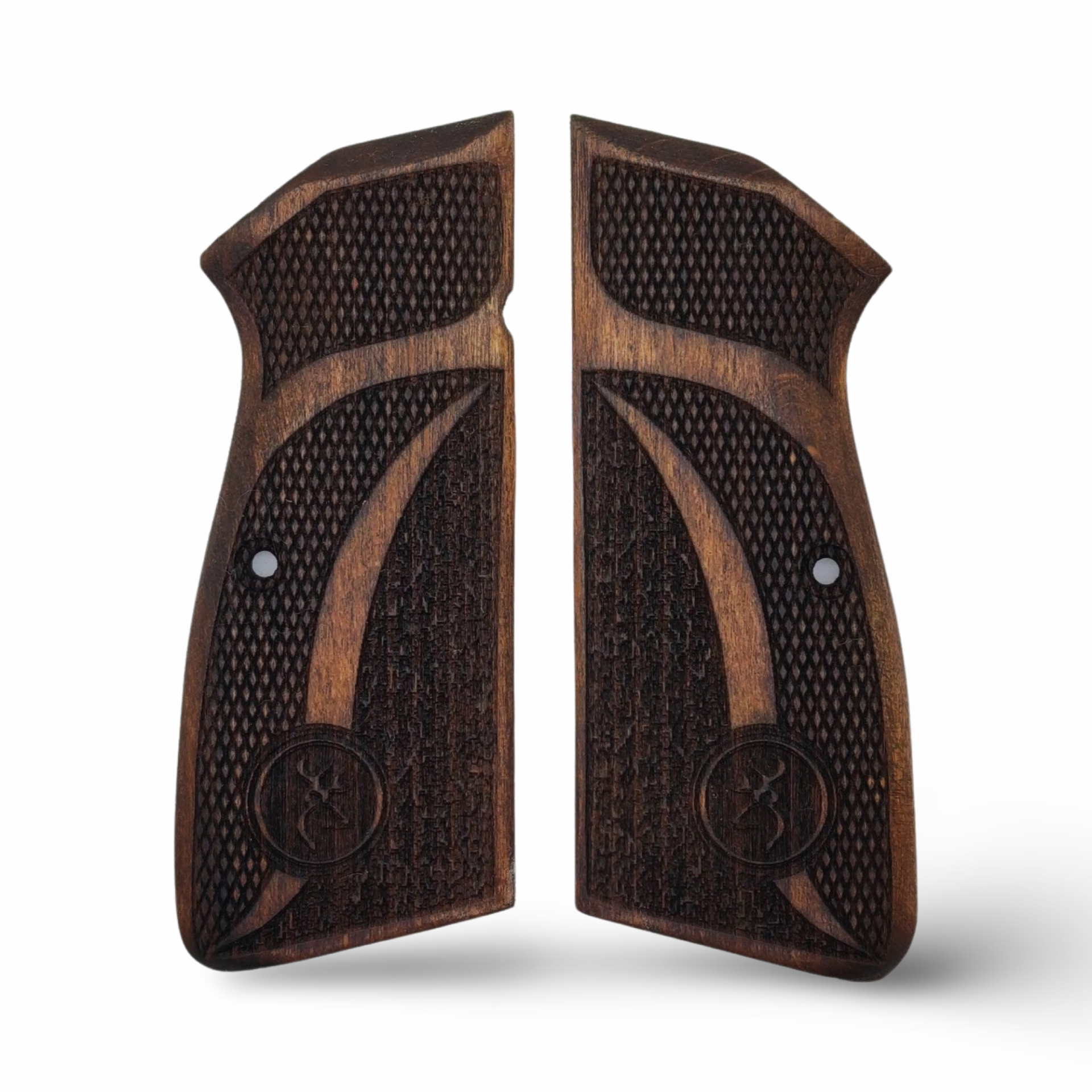 Zib Grips Silah Kabzası - Zig 14, Browning HP, High Power 14, Spor Kasa ile Uyumlu - Koyu Kahverengi Renk - BRWHPSCV004