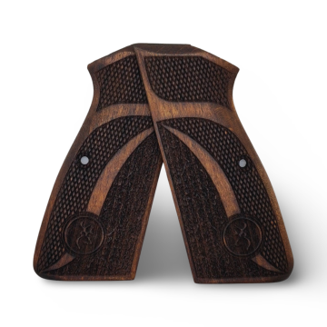 Zib Grips Silah Kabzası - Zig 14, Browning HP, High Power 14, Spor Kasa ile Uyumlu - Koyu Kahverengi Renk - BRWHPSCV004