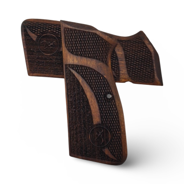 Zib Grips Silah Kabzası - Zig 14, Browning HP, High Power 14, Spor Kasa ile Uyumlu - Koyu Kahverengi Renk - BRWHPSCV004