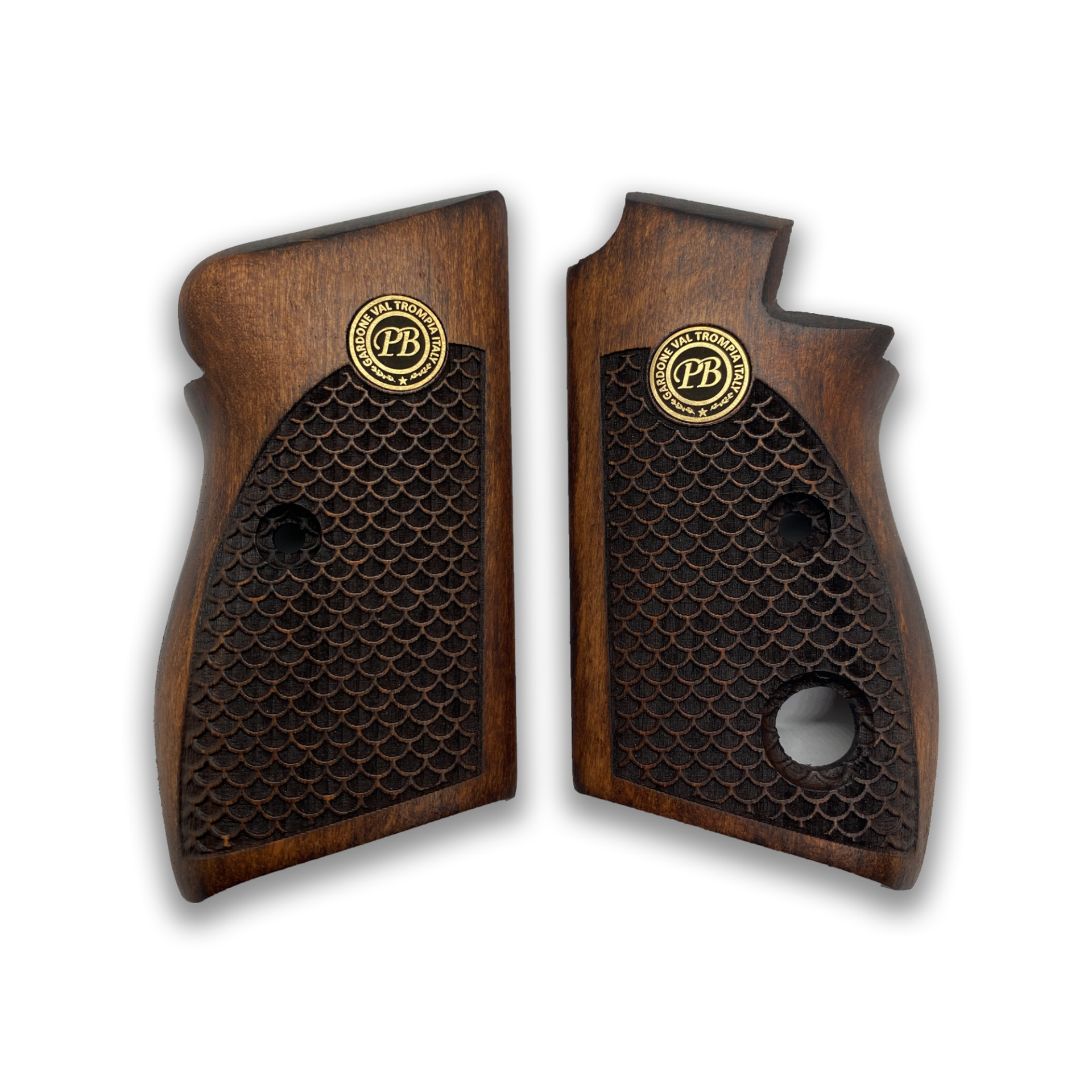 Zib Grips Silah Kabzası - Beretta Tek Düğme, 70 - 70S Puma ile Uyumlu - Koyu Kahverengi Renk - Metal Logolu - BRTM70CV006L1