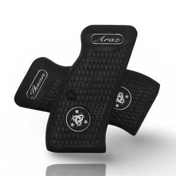 Zib Grips Silah Kabzası - CZ Kompakt, P-01 ile Uyumlu - Siyah Renk - Pleksi Malzemesinden Yapılma - Metal Logolu - PLCZCMPSY010L1