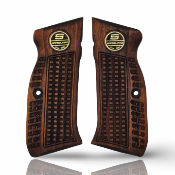 Zib Grips Silah Kabzası - Sarsılmaz Kılınç 2000 Light, Ar24, P8S, P8L ile Uyumlu - Koyu Kahverengi Renk - Metal Logolu - SRSLGTCV005L1