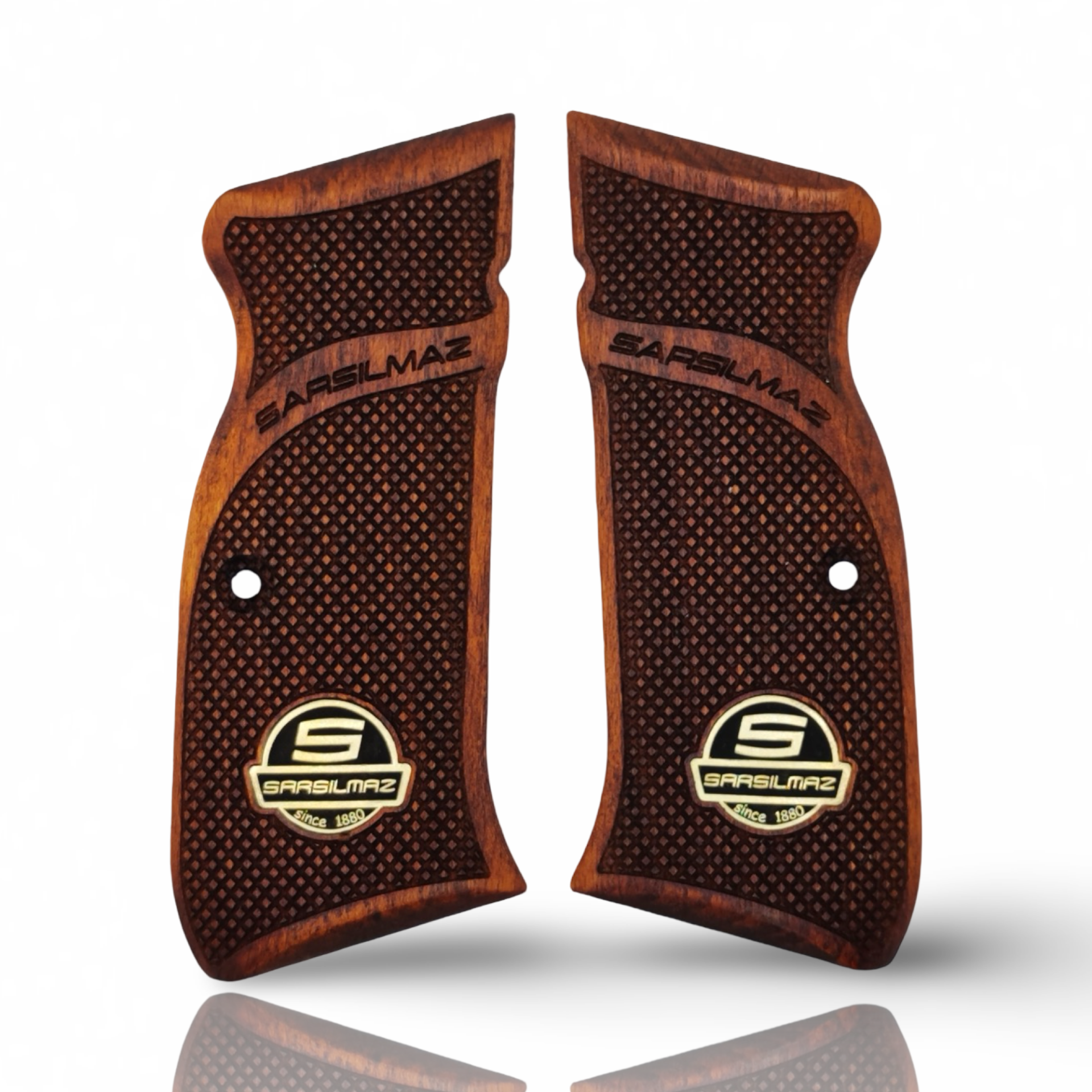 Zib Grips Silah Kabzası - Sarsılmaz Kılınç 2000 Light, Ar24, P8S, P8L ile Uyumlu - Meşe Renk - Metal Logolu - SRSLGTMS002L1