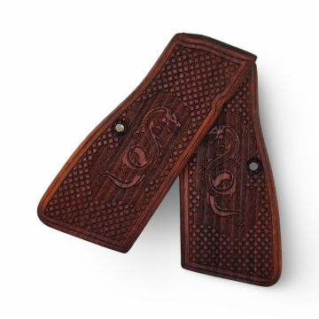 Zib Grips Silah Kabzası - Zig 14, Browning HP, High Power 14, Dik Kasa, Browning Halkalı (Halka için kesim yaptırmak için mesaj atın), Halkasız ile Uyumlu - Tütün Renk - BRWHPTN002