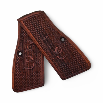 Zib Grips Silah Kabzası - Zig 14, Browning HP, High Power 14, Dik Kasa, Browning Halkalı (Halka için kesim yaptırmak için mesaj atın), Halkasız ile Uyumlu - Tütün Renk - BRWHPTN002