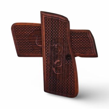 Zib Grips Silah Kabzası - Zig 14, Browning HP, High Power 14, Dik Kasa, Browning Halkalı (Halka için kesim yaptırmak için mesaj atın), Halkasız ile Uyumlu - Tütün Renk - BRWHPTN002