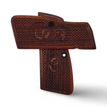 Zib Grips Silah Kabzası - Zig 14, Browning HP, High Power 14, Dik Kasa, Browning Halkalı (Halka için kesim yaptırmak için mesaj atın), Halkasız ile Uyumlu - Tütün Renk - BRWHPTN002