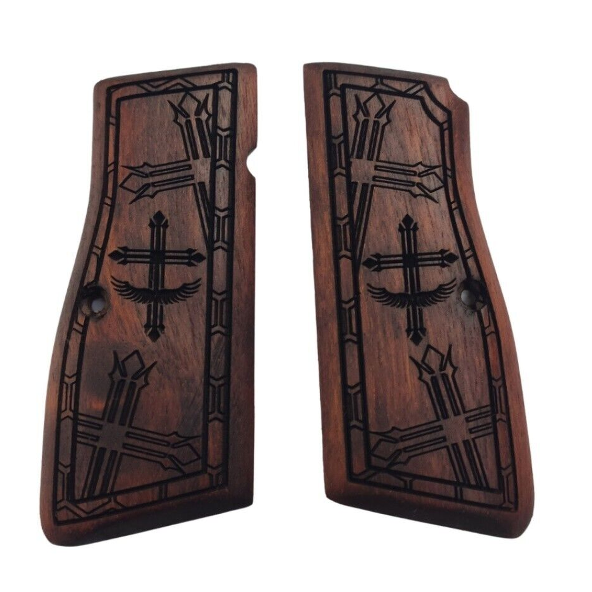 Zib Grips Silah Kabzası - Zig 14, Browning HP, High Power 14, Dik Kasa, Browning Halkalı (Halka için kesim yaptırmak için mesaj atın), Halkasız ile Uyumlu - Meşe Renk - BRWHPMS007