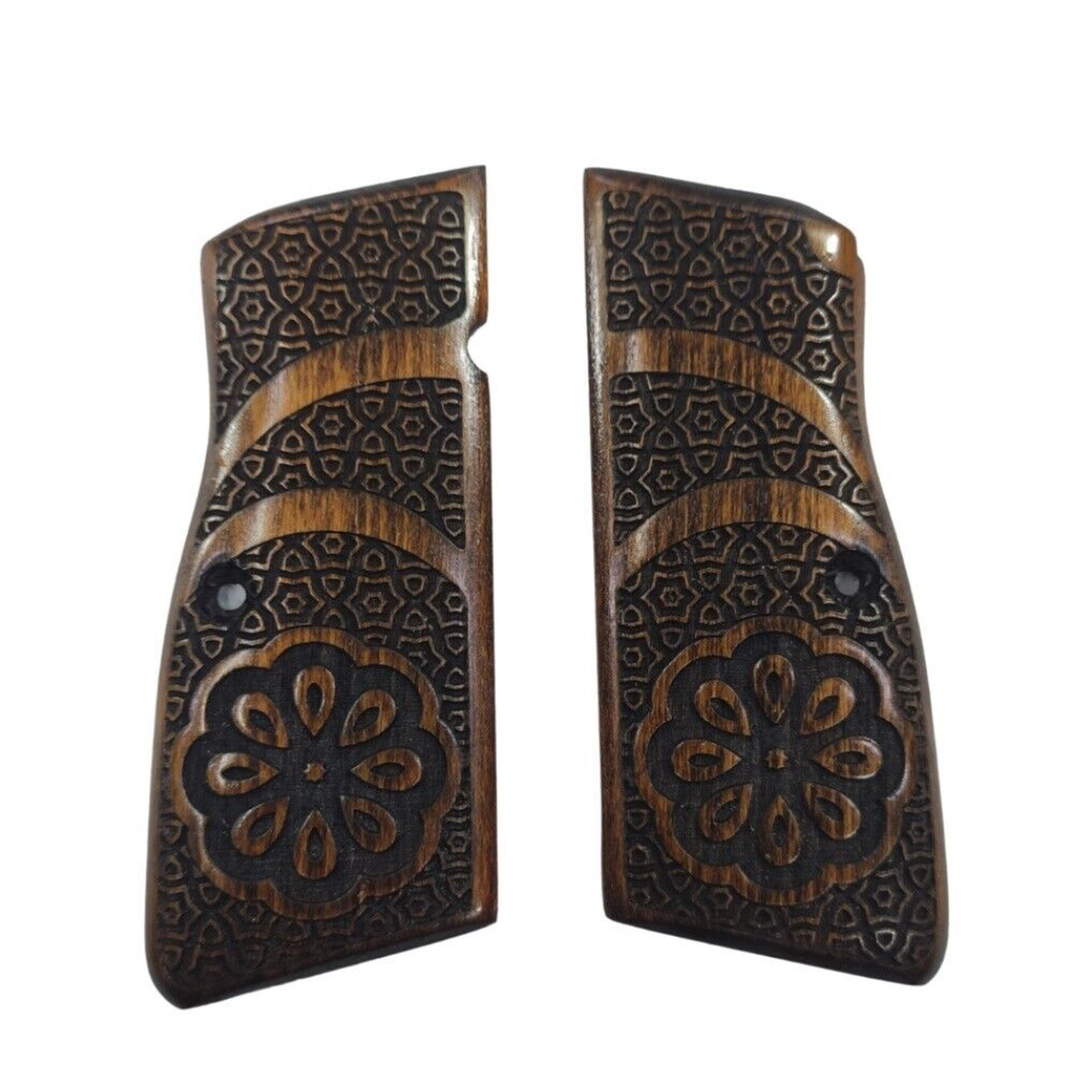 Zib Grips Silah Kabzası - Zig 14, Browning HP, High Power 14, Dik Kasa, Browning Halkalı (Halka için kesim yaptırmak için mesaj atın), Halkasız ile Uyumlu - Koyu Kahverengi Renk - BRWHPCV009