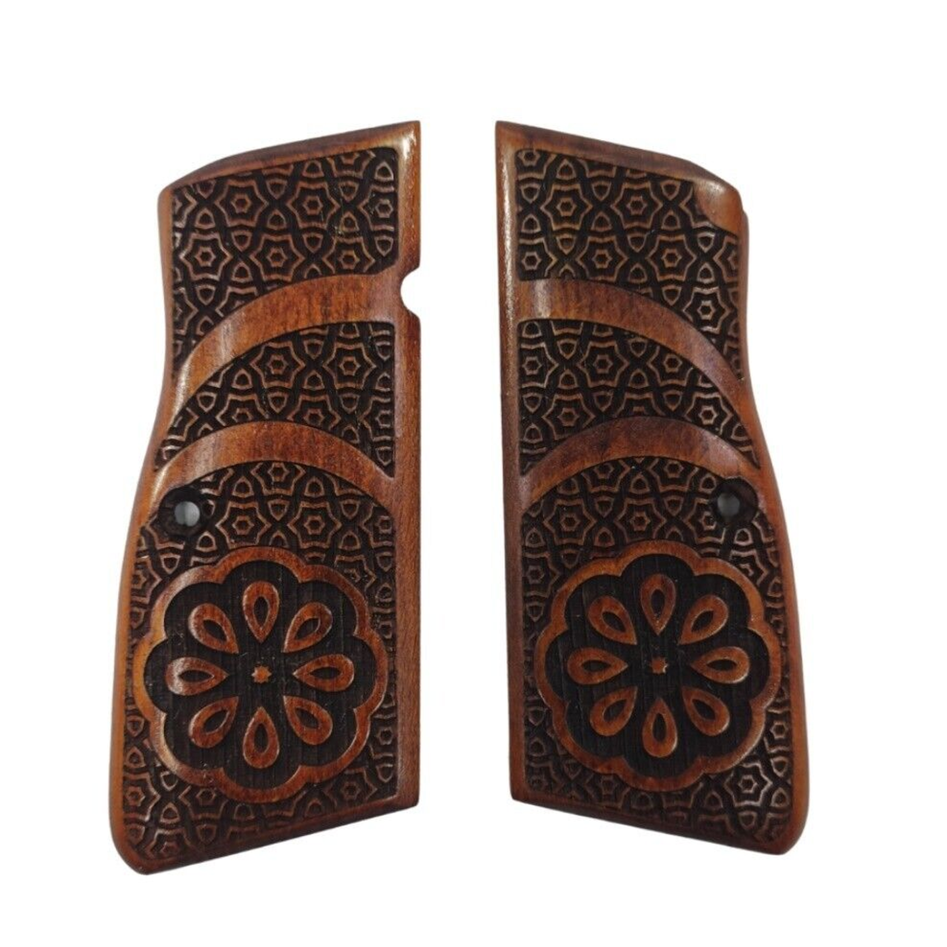 Zib Grips Silah Kabzası - Zig 14, Browning HP, High Power 14, Dik Kasa, Browning Halkalı (Halka için kesim yaptırmak için mesaj atın), Halkasız ile Uyumlu - Meşe Renk - BRWHPMS009