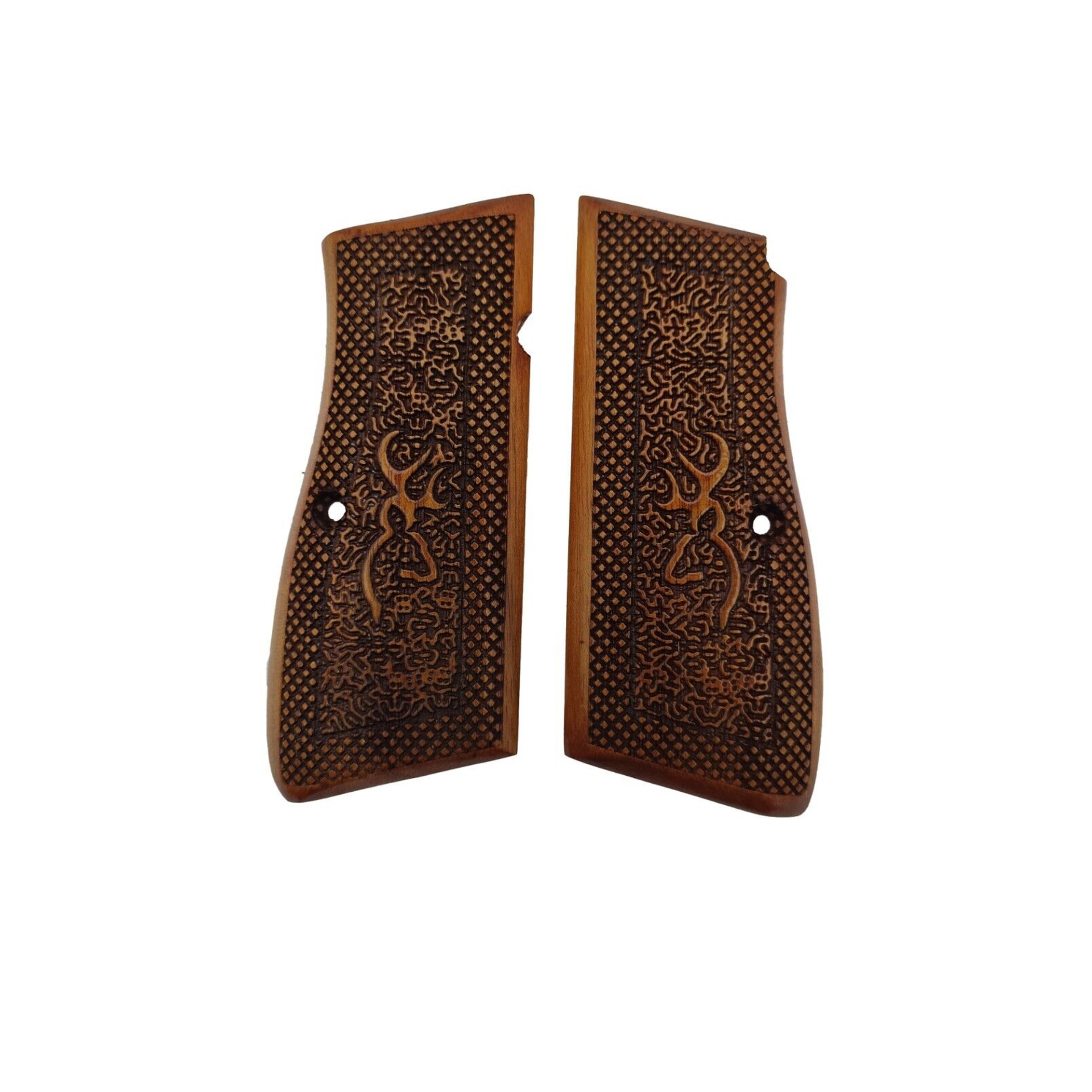 Zib Grips Silah Kabzası - Zig 14, Browning HP, High Power 14, Dik Kasa, Browning Halkalı (Halka için kesim yaptırmak için mesaj atın), Halkasız ile Uyumlu - Tütün Renk - BRWHPTN013