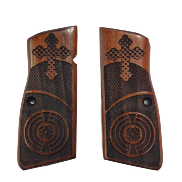 Zib Grips Silah Kabzası - Zig 14, Browning HP, High Power 14, Dik Kasa, Browning Halkalı (Halka için kesim yaptırmak için mesaj atın), Halkasız ile Uyumlu - Koyu Kahverengi Renk - BRWHPCV016