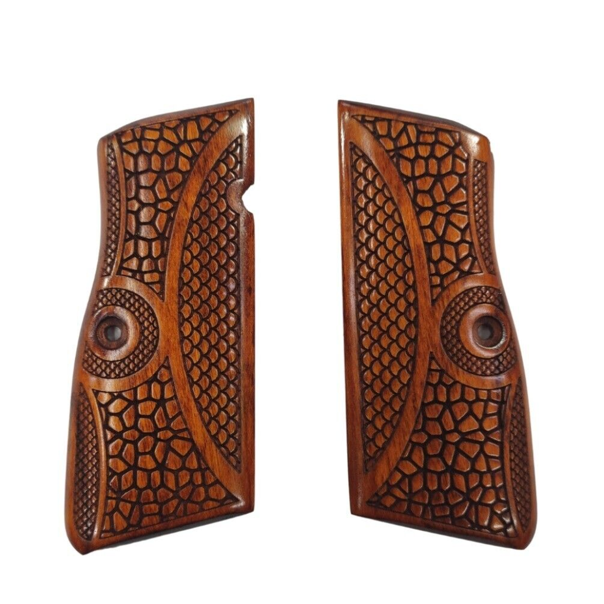 Zib Grips Silah Kabzası - Zig 14, Browning HP, High Power 14, Dik Kasa, Browning Halkalı (Halka için kesim yaptırmak için mesaj atın), Halkasız ile Uyumlu - Meşe Renk - BRWHPMS017