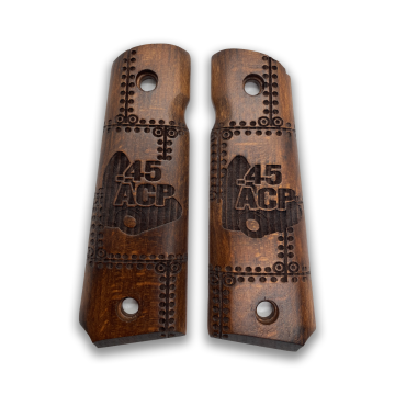 Zib Grips Silah Kabzası - Colt 1911, Girsan MC 1911 ile Uyumlu - Koyu Kahverengi Renk - CLT1911CV080