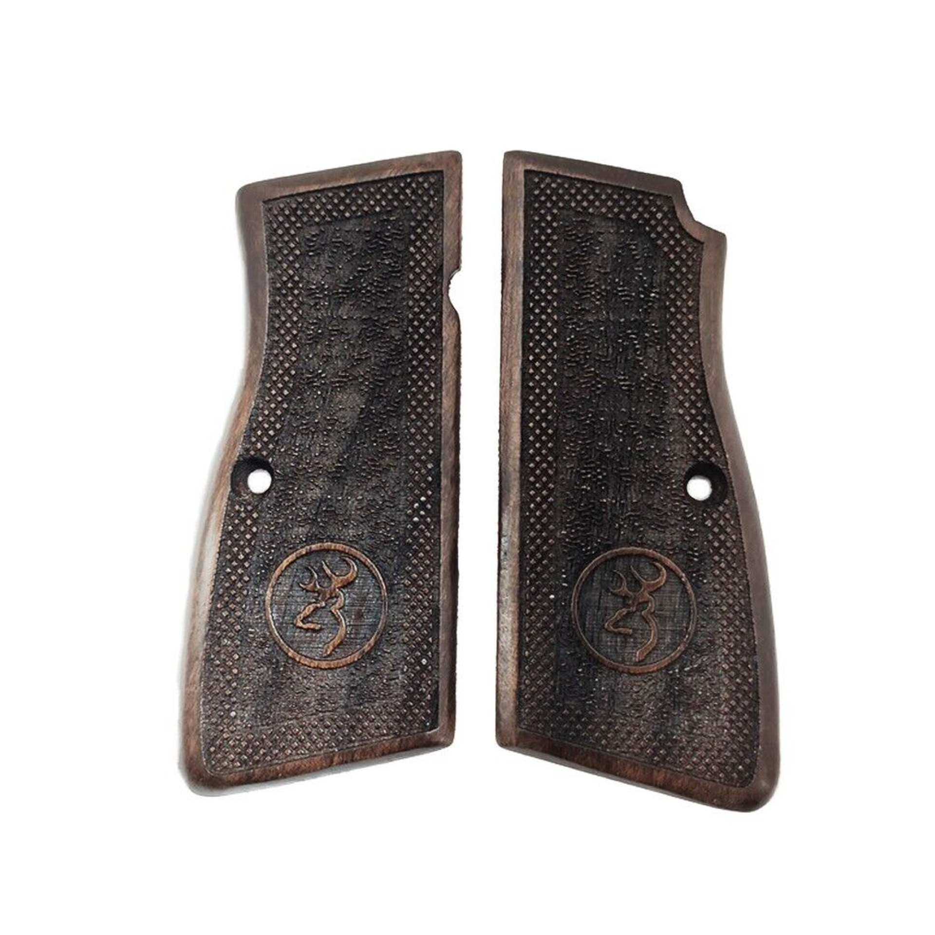 Zib Grips Silah Kabzası - Zig 14, Browning HP, High Power 14, Dik Kasa, Browning Halkalı (Halka için kesim yaptırmak için mesaj atın), Halkasız ile Uyumlu - Koyu Kahverengi Renk - BRWHPCV033