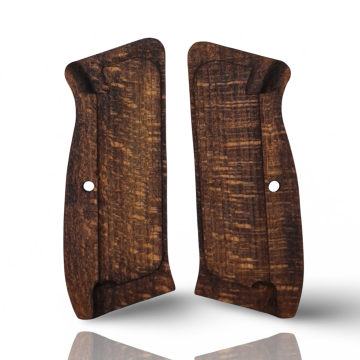 Zib Grips Silah Kabzası - CZ 75, Canik 55 ile Uyumlu - Koyu Kahverengi Renk - Metal Logolu - CZ75OCV002L1