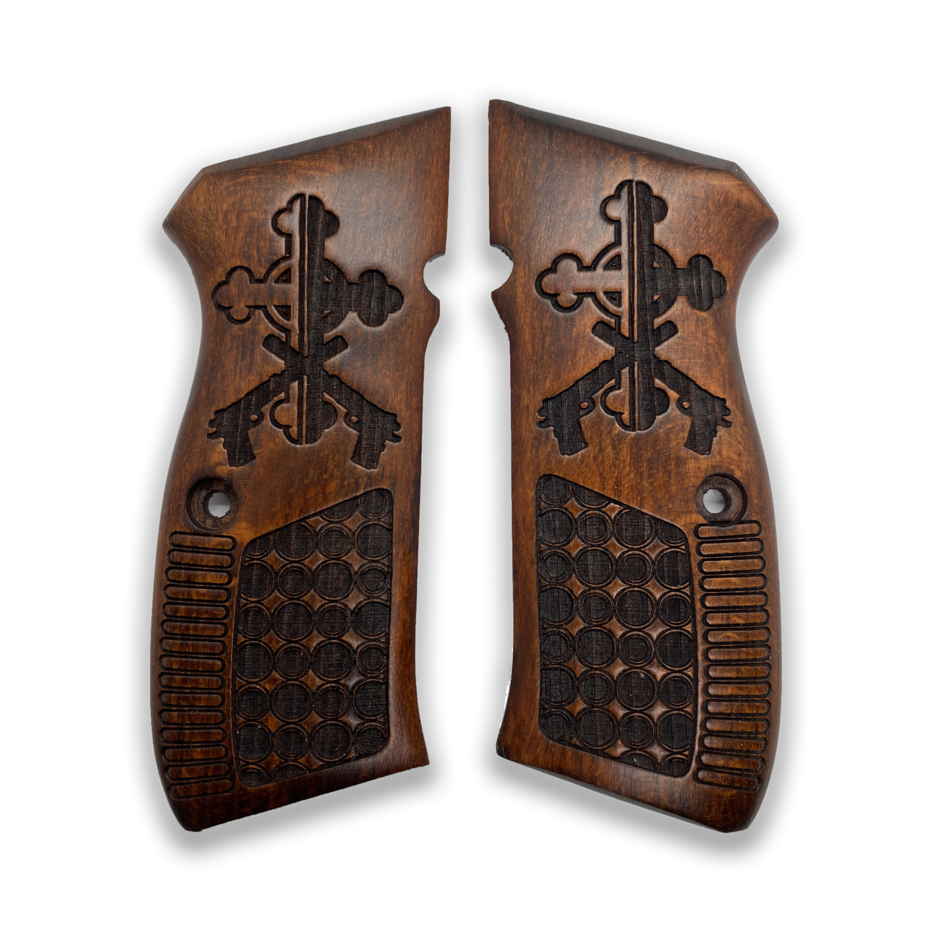 Zib Grips Silah Kabzası - CZ 75, Canik 55, S120, L120 ile Uyumlu - Koyu Kahverengi Renk - CZ75CV029