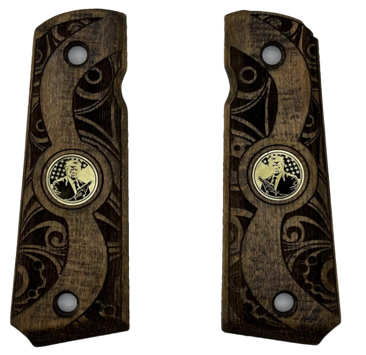 Zib Grips Silah Kabzası - Colt 1911, Girsan MC 1911 ile Uyumlu - Açık Kahverengi Renk - Metal Logolu - CLT1911UC094L1