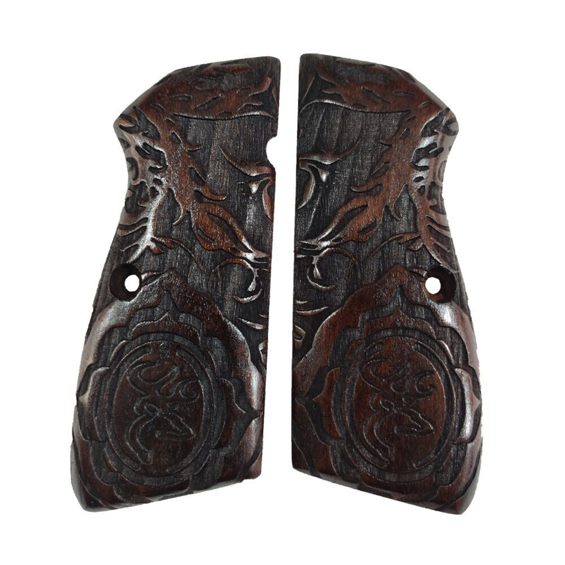 Zib Grips Silah Kabzası - Zig 14, Browning HP, High Power 14, Spor Kasa ile Uyumlu - Koyu Kahverengi Renk - BRWHPSCV013