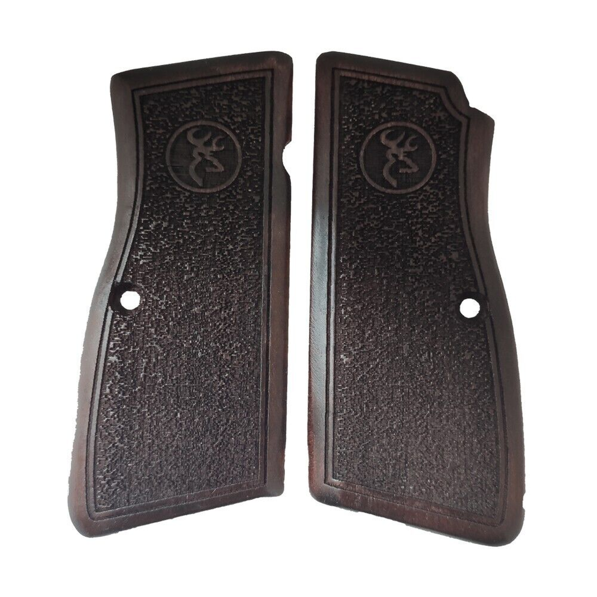 Zib Grips Silah Kabzası - Zig 14, Browning HP, High Power 14, Dik Kasa, Browning Halkalı (Halka için kesim yaptırmak için mesaj atın), Halkasız ile Uyumlu - Koyu Kahverengi Renk - BRWHPCV048