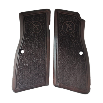 Zib Grips Silah Kabzası - Zig 14, Browning HP, High Power 14, Dik Kasa, Browning Halkalı (Halka için kesim yaptırmak için mesaj atın), Halkasız ile Uyumlu - Koyu Kahverengi Renk - BRWHPCV048