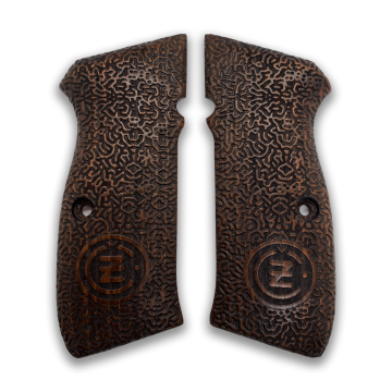 Zib Grips Silah Kabzası - CZ 75, Canik 55, S120, L120 ile Uyumlu - Koyu Kahverengi Renk - CZ75CV057