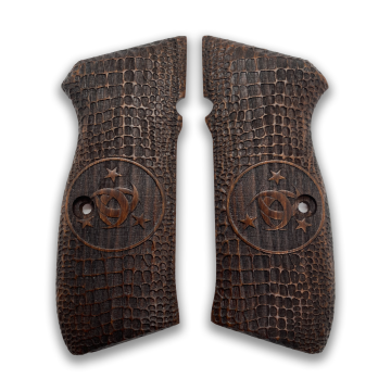 Zib Grips Silah Kabzası - CZ 75, Canik 55, S120, L120 ile Uyumlu - Koyu Kahverengi Renk - CZ75CV048