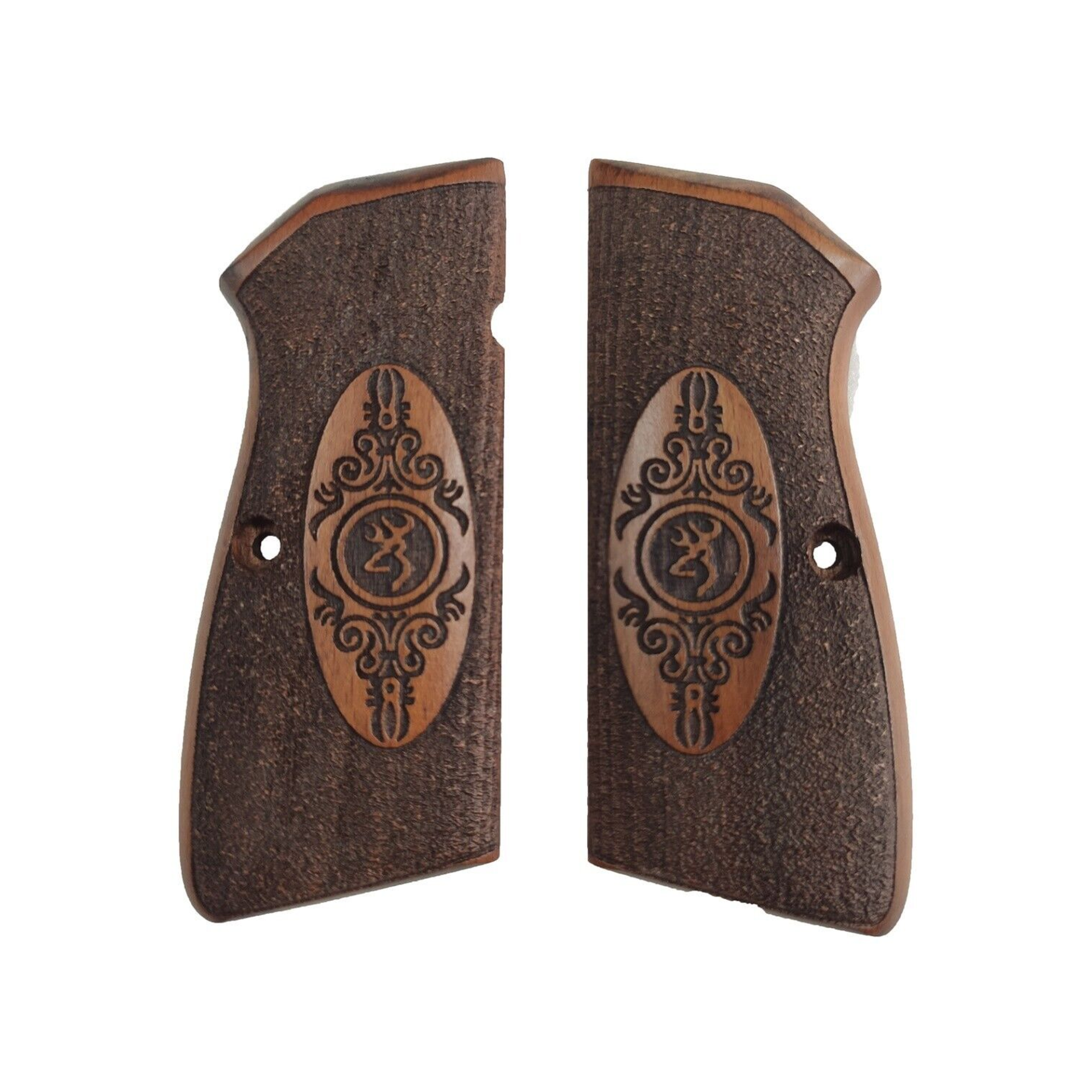 Zib Grips Silah Kabzası - Zig 14, Browning HP, High Power 14, Spor Kasa ile Uyumlu - Koyu Kahverengi Renk - BRWHPSCV038