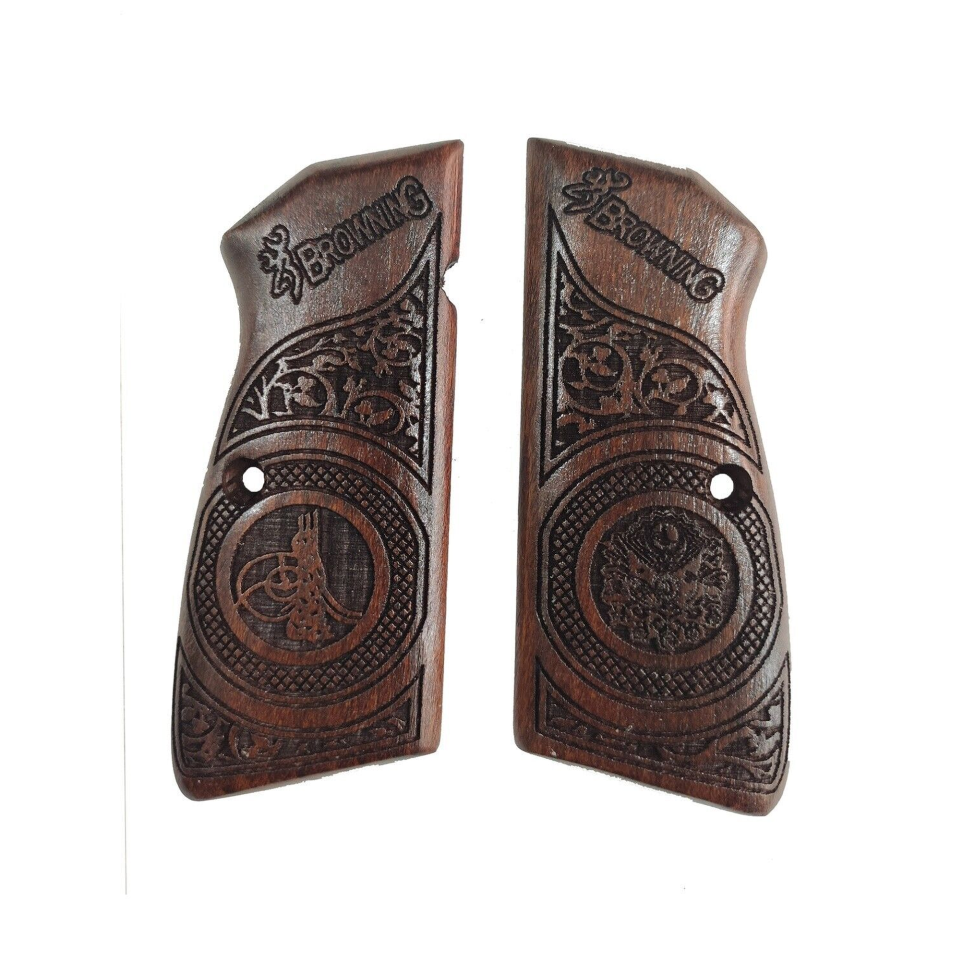 Zib Grips Silah Kabzası - Zig 14, Browning HP, High Power 14, Spor Kasa ile Uyumlu - Koyu Kahverengi Renk - BRWHPSCV015