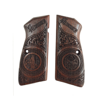 Zib Grips Silah Kabzası - Zig 14, Browning HP, High Power 14, Spor Kasa ile Uyumlu - Koyu Kahverengi Renk - BRWHPSCV015