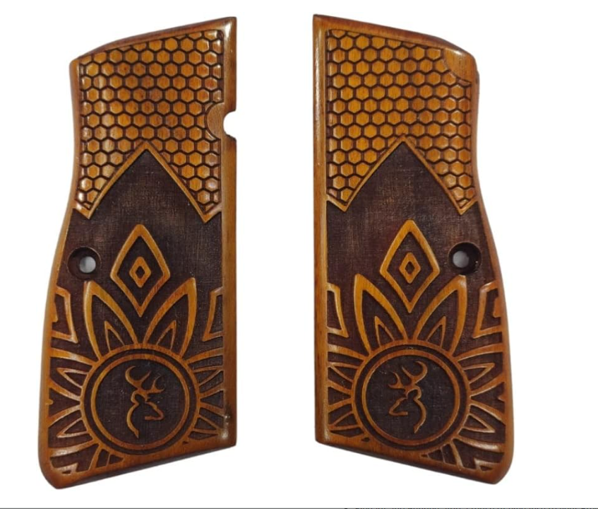 Zib Grips Silah Kabzası - Zig 14, Browning HP, High Power 14, Dik Kasa, Browning Halkalı (Halka için kesim yaptırmak için mesaj atın), Halkasız ile Uyumlu - Sarı Renk - BRWHPSR025