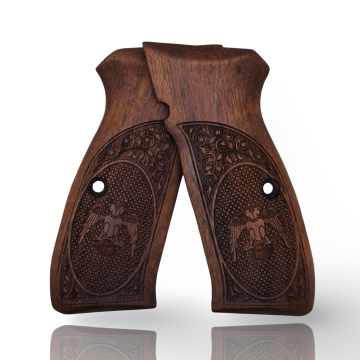 Zib Grips Silah Kabzası - CZ 75, Canik 55, S120, L120 ile Uyumlu - Sadece vernik uygulanmış - Ceviz Ağacı - CVCZ75SV068