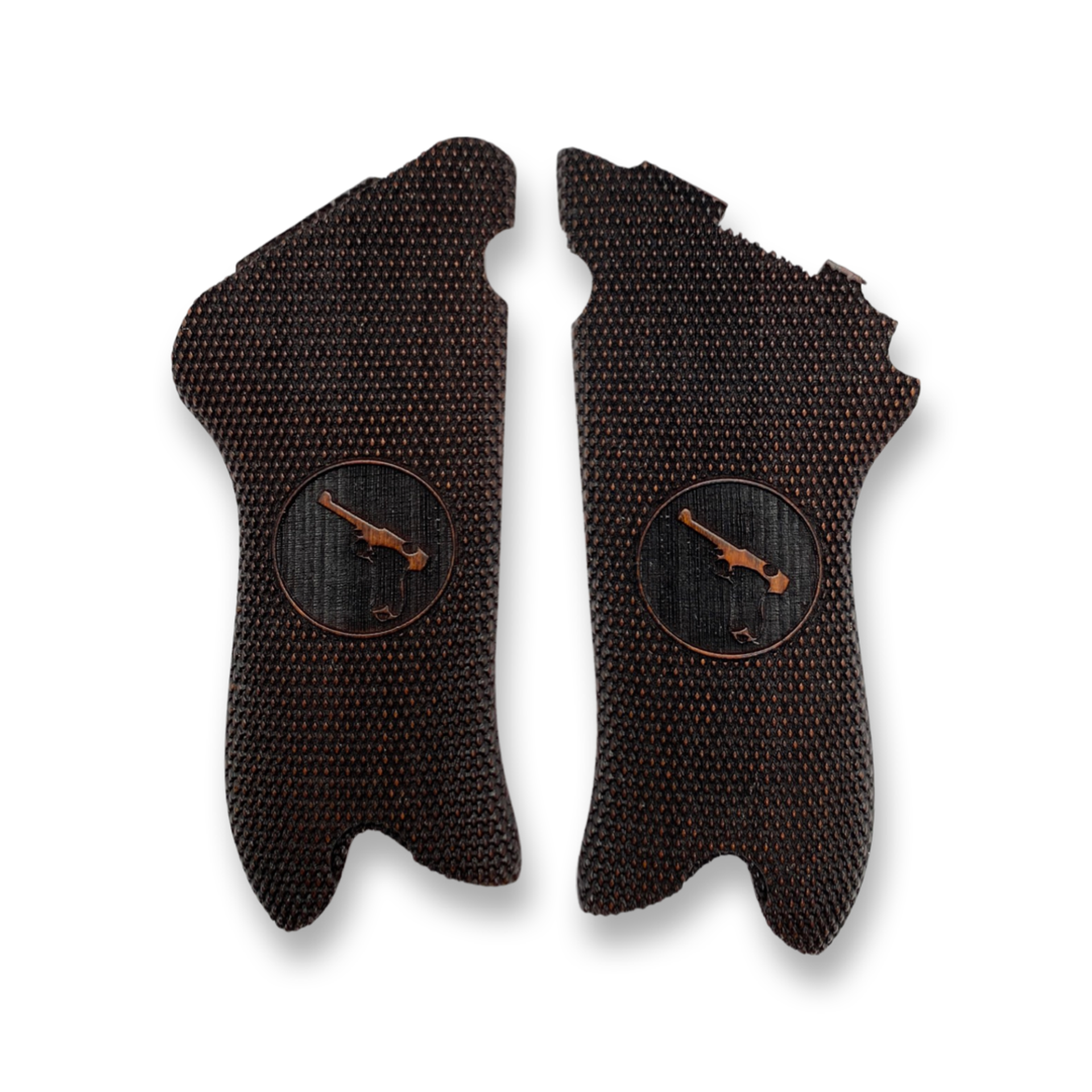 Zib Grips Silah Kabzası - Luger P08, 1917 Parabellum ile Uyumlu - Koyu Kahverengi Renk - LGRP08CV008