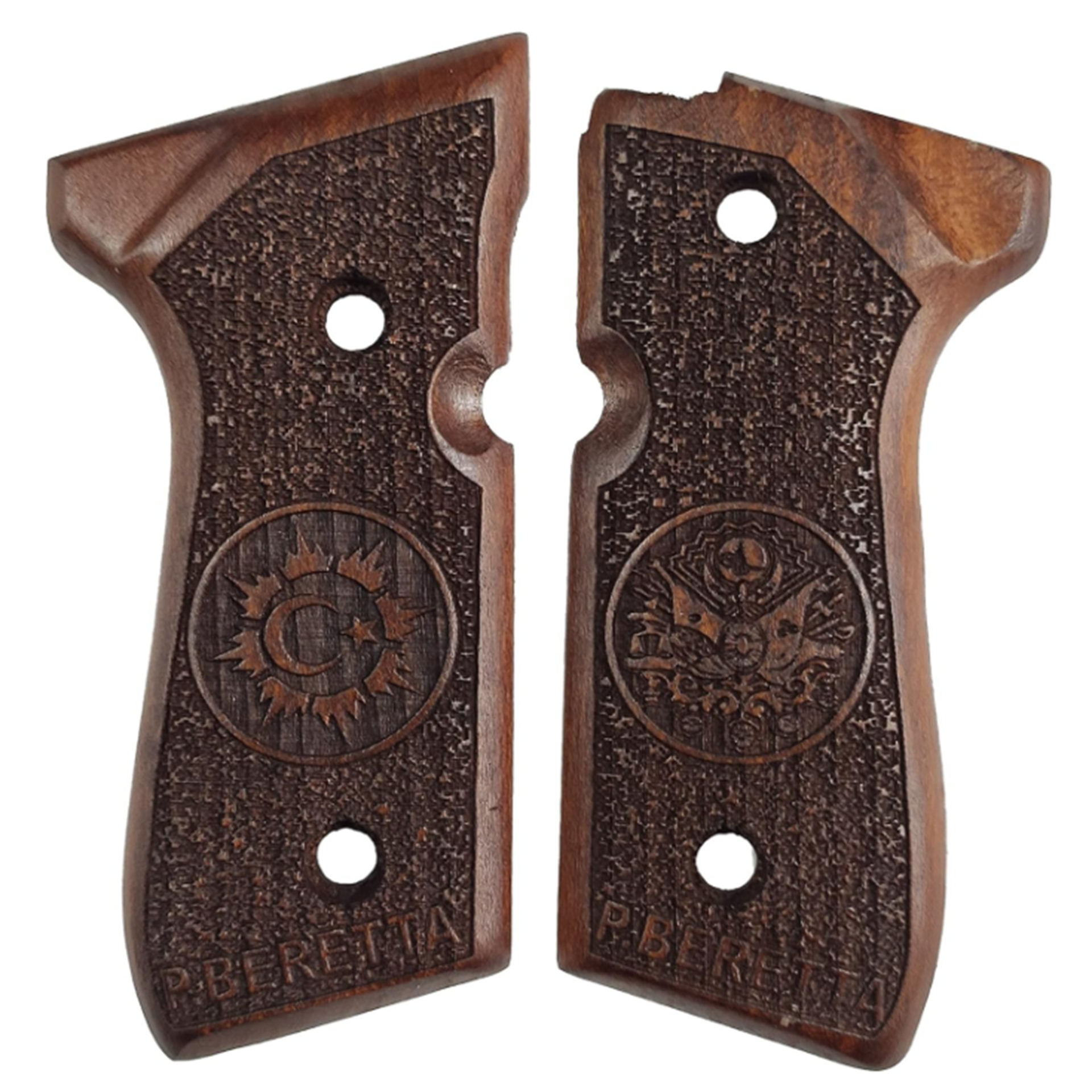 Zib Grips Silah Kabzası - Girsan Yavuz 16, Beretta F92 ile Uyumlu - Koyu Kahverengi Renk - BRTF92CV039