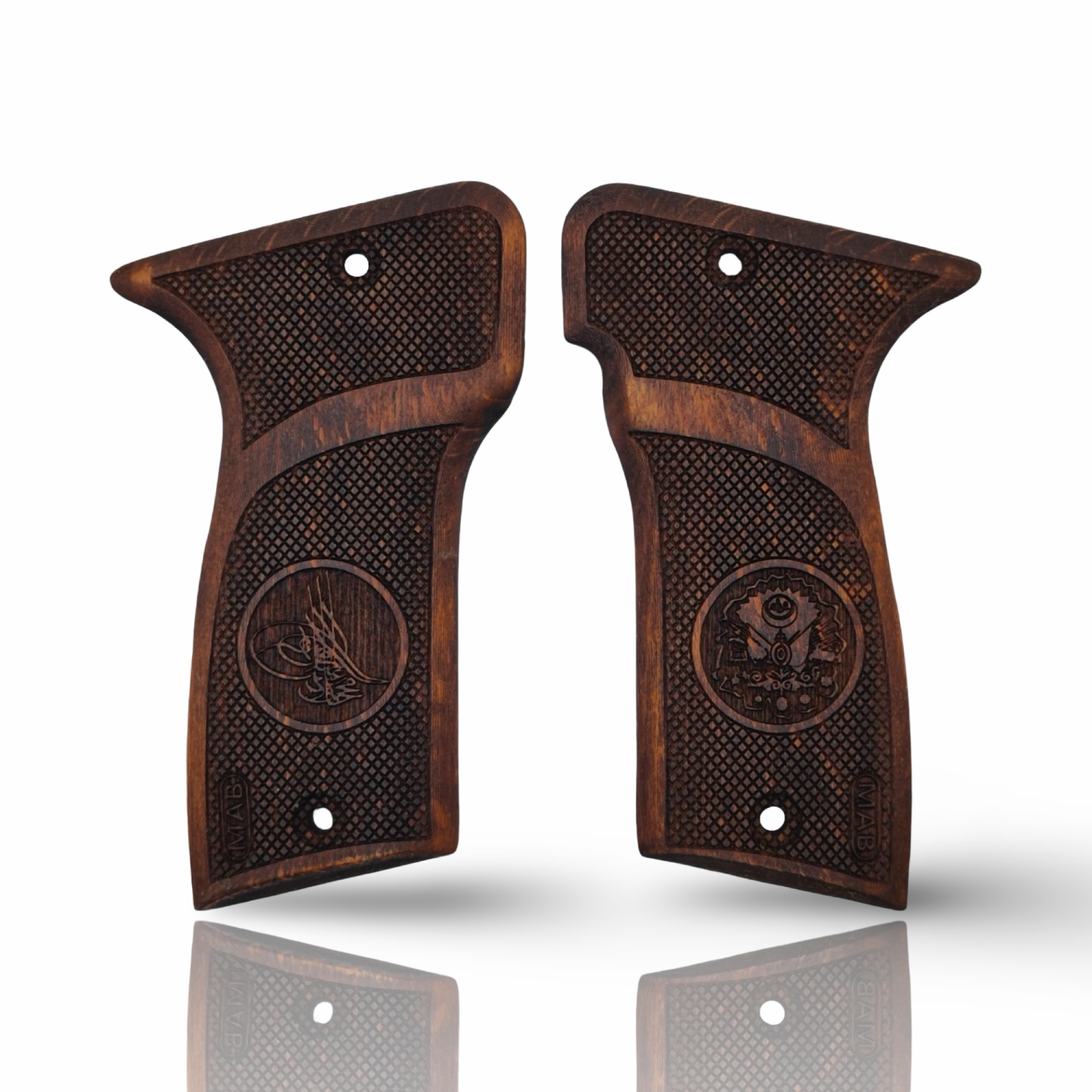 Zib Grips Silah Kabzası - Mab Model D 7.65 ile Uyumlu - Koyu Kahverengi Renk - MAB765CV003