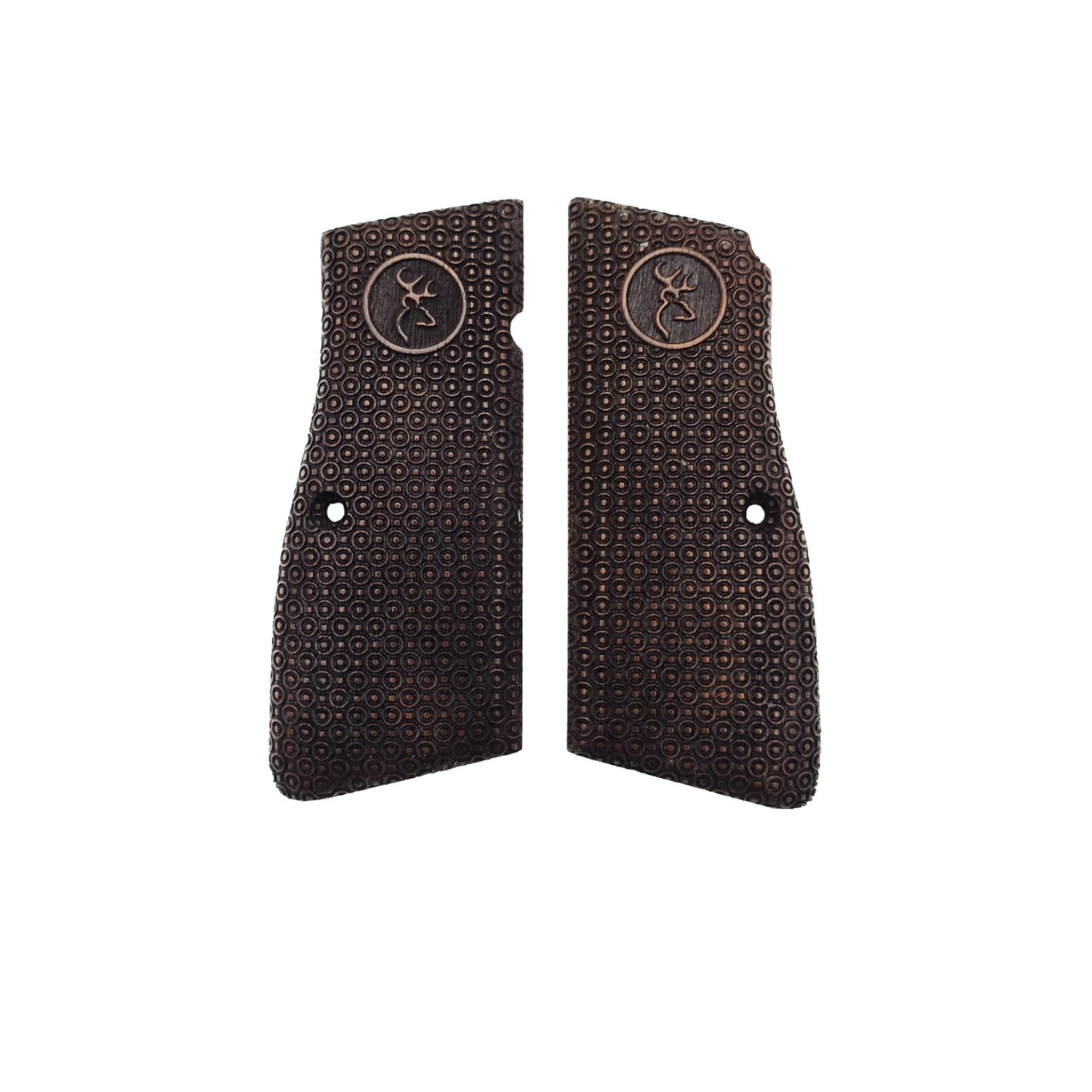 Zib Grips Silah Kabzası - Zig 14, Browning HP, High Power 14, Dik Kasa, Browning Halkalı (Halka için kesim yaptırmak için mesaj atın), Halkasız ile Uyumlu - Koyu Kahverengi Renk - BRWHPCV029