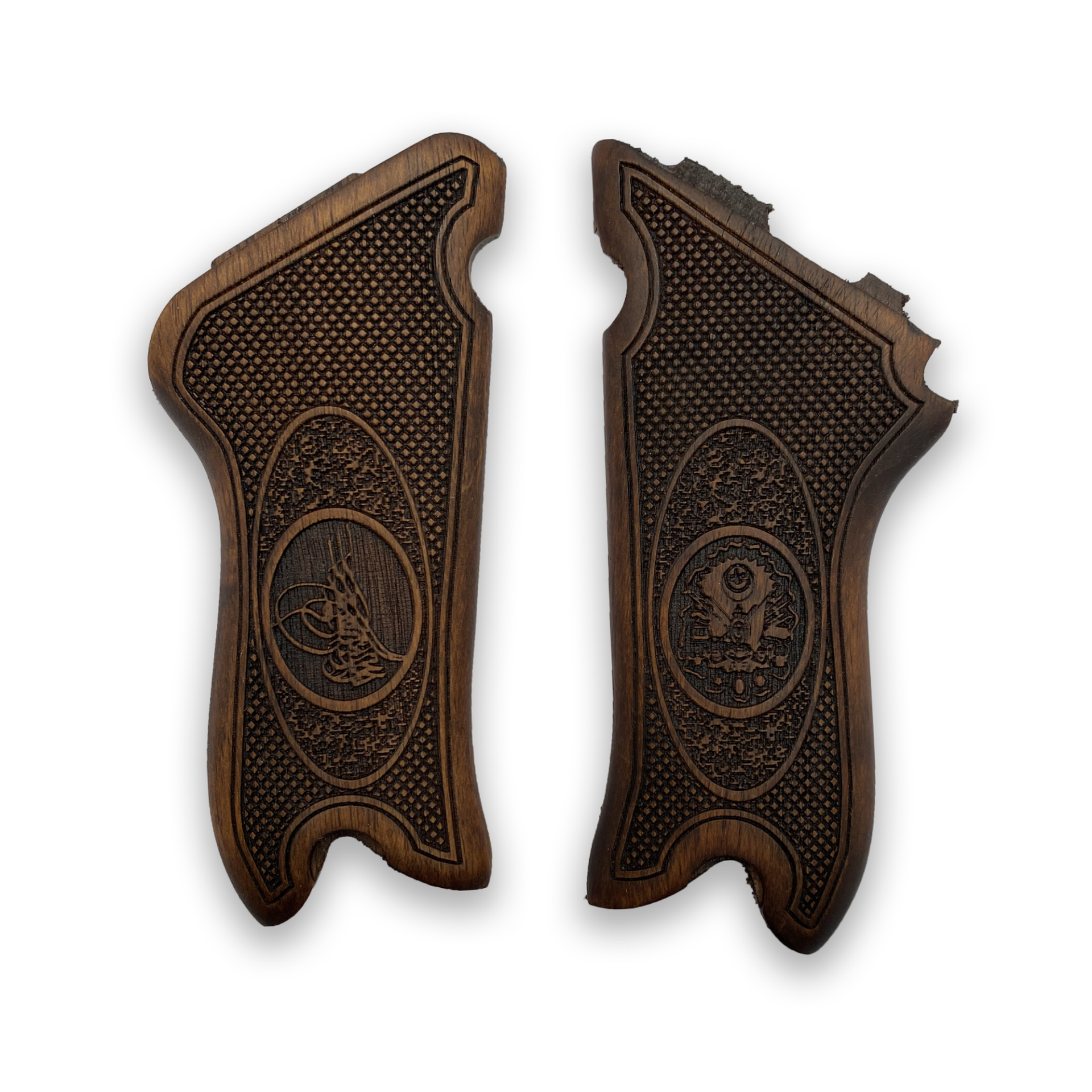 Zib Grips Silah Kabzası - Luger P08, 1917 Parabellum ile Uyumlu - Koyu Kahverengi Renk - LGRP08CV012