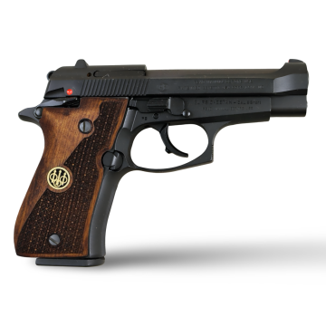 Zib Grips Silah Kabzası - Beretta F81/F84, Fatih 13 ile Uyumlu - Koyu Kahverengi Renk - Metal Logolu - BRTF81CV011L1