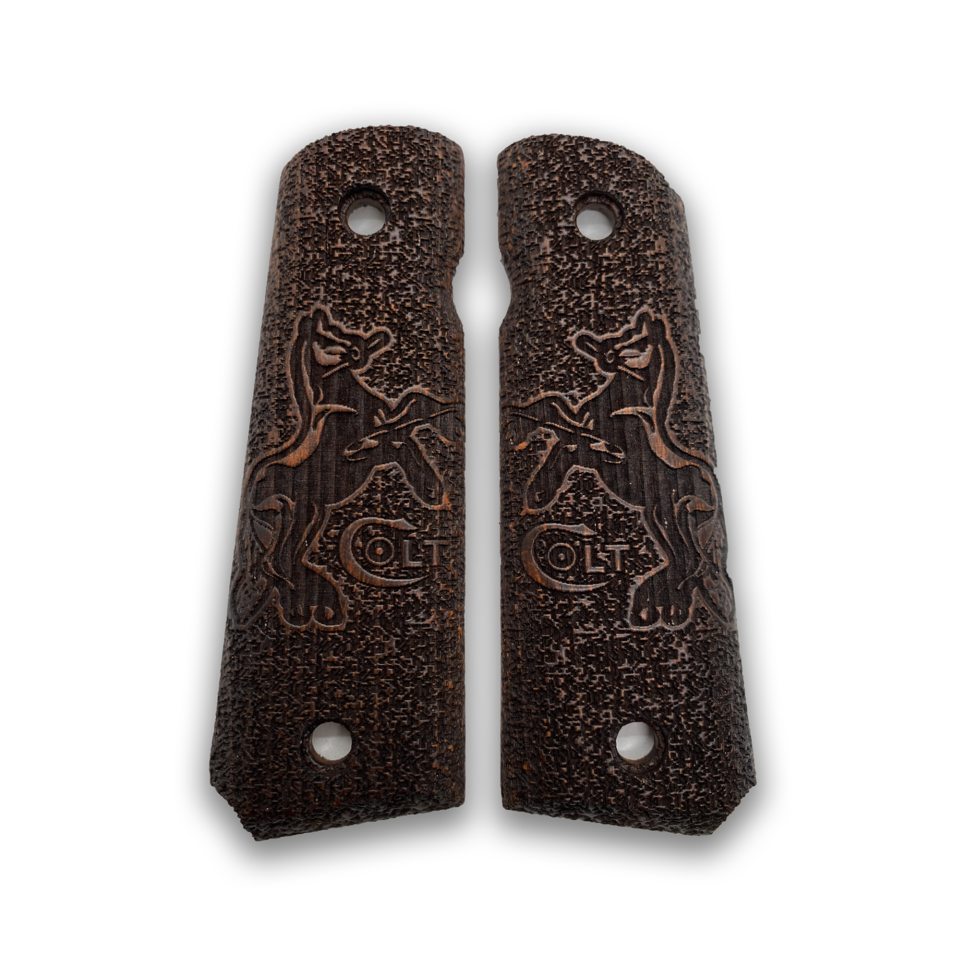 Zib Grips Silah Kabzası - Colt 1911, Girsan MC 1911 ile Uyumlu - Koyu Kahverengi Renk - CLT1911CV044