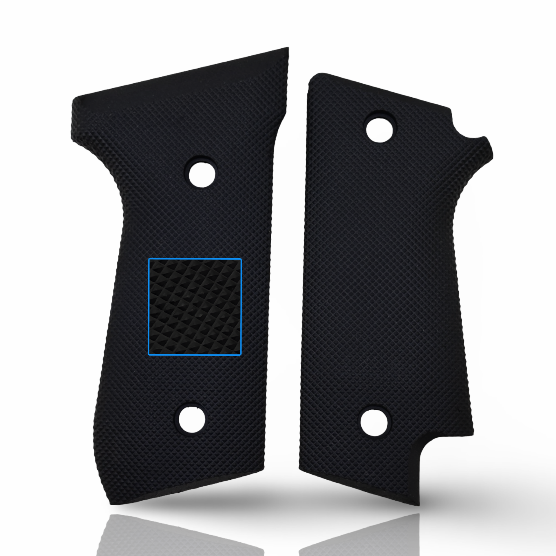Zib Grips Silah Kabzası - Beretta Çift Mandallı, 92 Early ile Uyumlu - Siyah Renk - Polimer Malzemesinden Yapılma - POBRT92EASY001