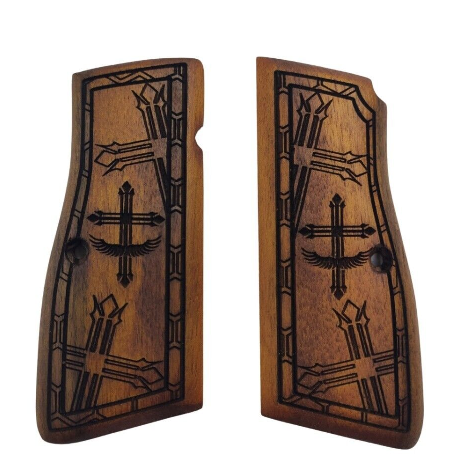 Zib Grips Silah Kabzası - Zig 14, Browning HP, High Power 14, Dik Kasa, Browning Halkalı (Halka için kesim yaptırmak için mesaj atın), Halkasız ile Uyumlu - Koyu Kahverengi Renk - BRWHPCV007