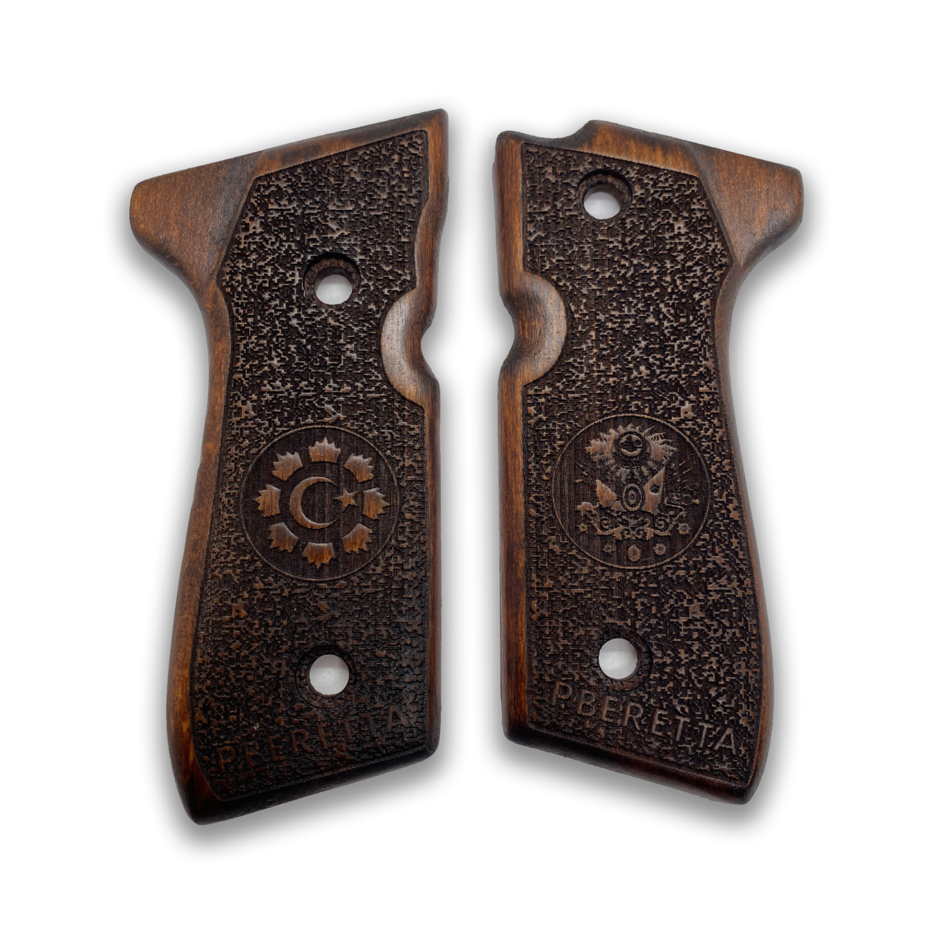 Zib Grips Silah Kabzası - Girsan Yavuz 16, Beretta F92 ile Uyumlu - Koyu Kahverengi Renk - BRTF92CV028