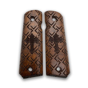 Zib Grips Silah Kabzası - Colt 1911, Girsan MC 1911 ile Uyumlu - Koyu Kahverengi Renk - CLT1911CV054