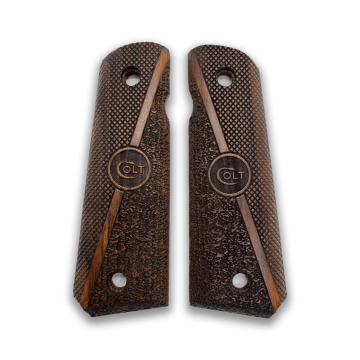 Zib Grips Silah Kabzası - Colt 1911, Girsan MC 1911 ile Uyumlu - Koyu Kahverengi Renk - CLT1911CV066